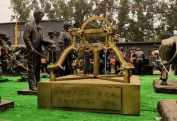 景區(qū)渾天儀雕塑，鍍金歐式雕塑，鐵藝材質(zhì)