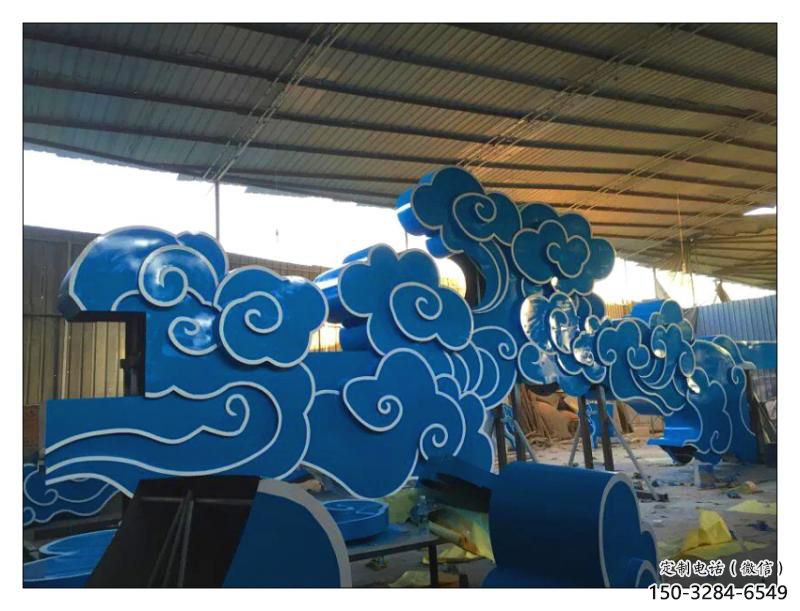 景區云朵雕塑,鍍金歐式雕塑,鐵藝材質 景區云朵雕塑,鍍金歐式雕塑,鐵藝材質