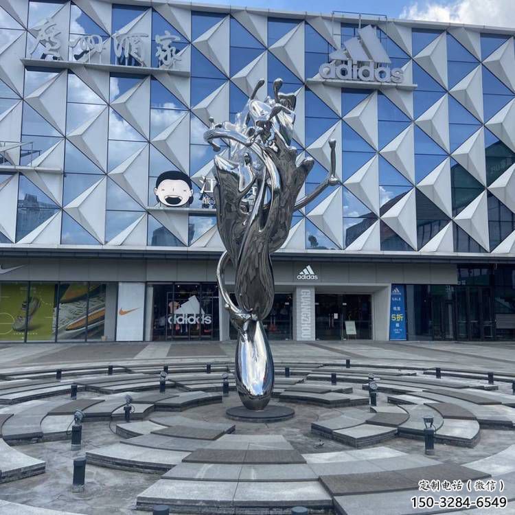 景區海浪雕塑，鍍金歐式雕塑，鐵藝材質