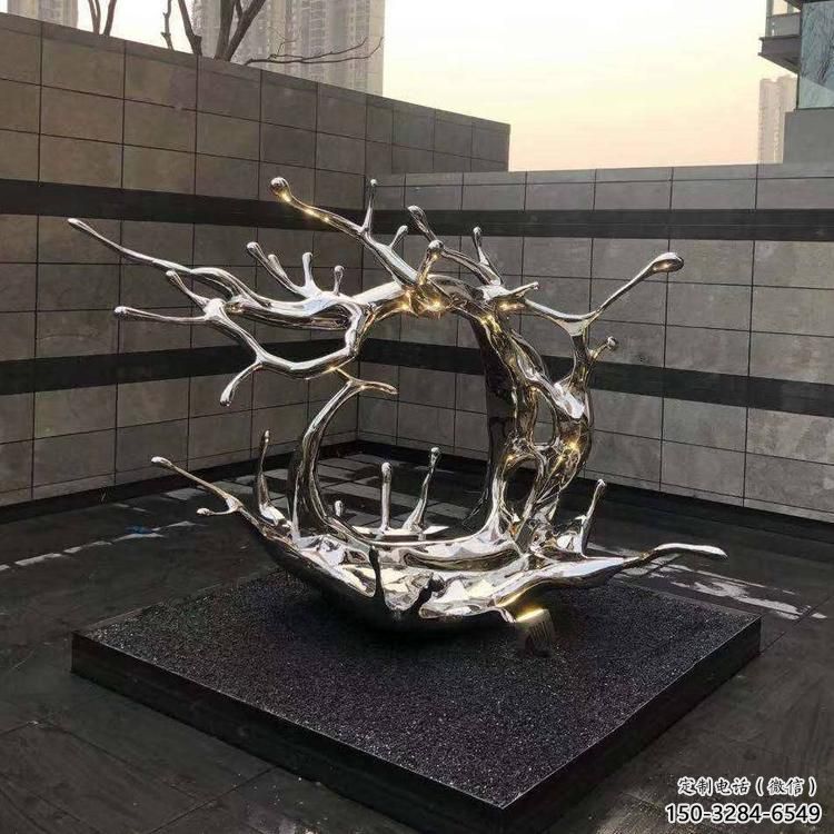 庭院海浪雕塑,鍍金歐式雕塑,鏡面形式 庭院海浪雕塑,鍍金歐式雕塑,鏡面形式