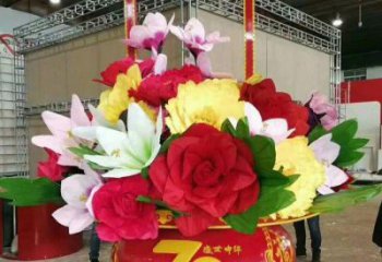 大型花籃雕塑，仿真景觀雕塑，烤漆工藝