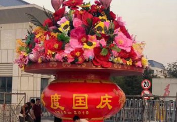 戶外花籃雕塑，仿真歐式雕塑，仿真工藝