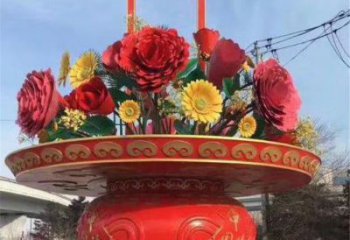 幼兒園花籃雕塑，鐵藝文化雕塑，鑄造制作