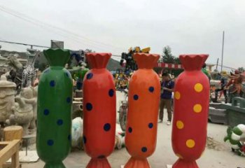 戶外糖果雕塑 噴漆景觀小品 燈光雕塑