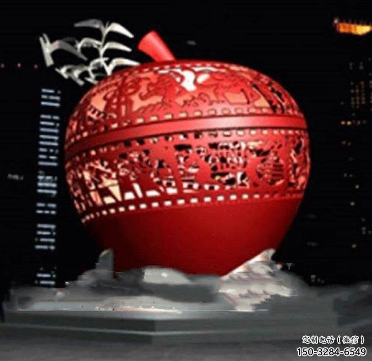 風(fēng)景區(qū)蘋果雕塑 售樓處廣場(chǎng)雕塑 仿真擺件