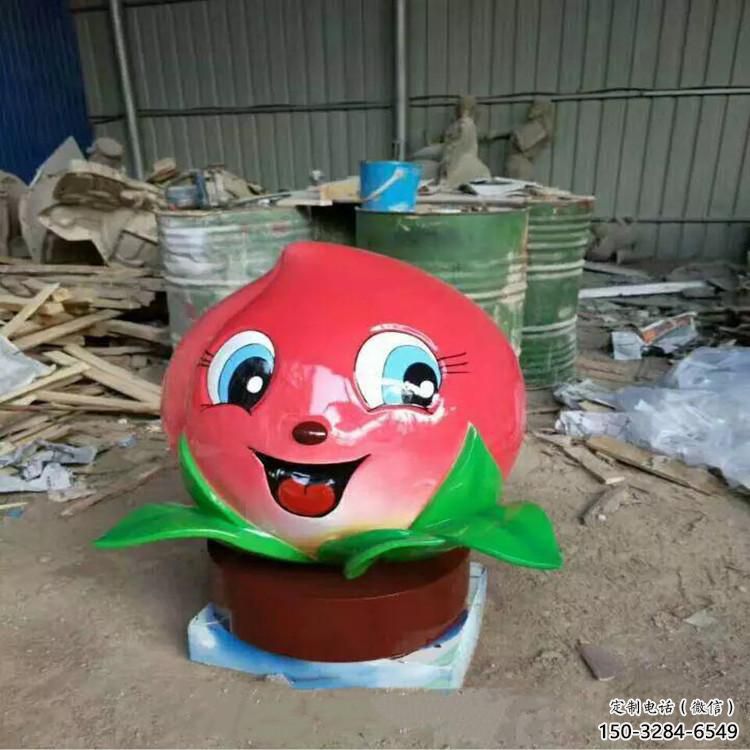街道水蜜桃雕塑 現代景觀水果雕塑 彩繪果蔬雕塑 街道水蜜桃雕塑 現代景觀水果雕塑 彩繪果蔬雕塑