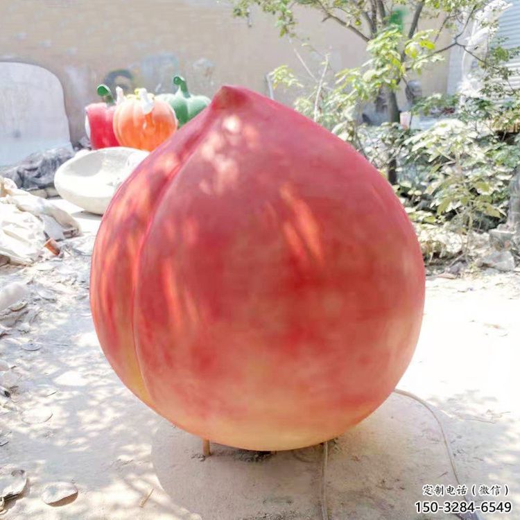 商業(yè)街水蜜桃雕塑 烤漆果蔬雕塑 彩繪水果雕塑 商業(yè)街水蜜桃雕塑 烤漆果蔬雕塑 彩繪水果雕塑