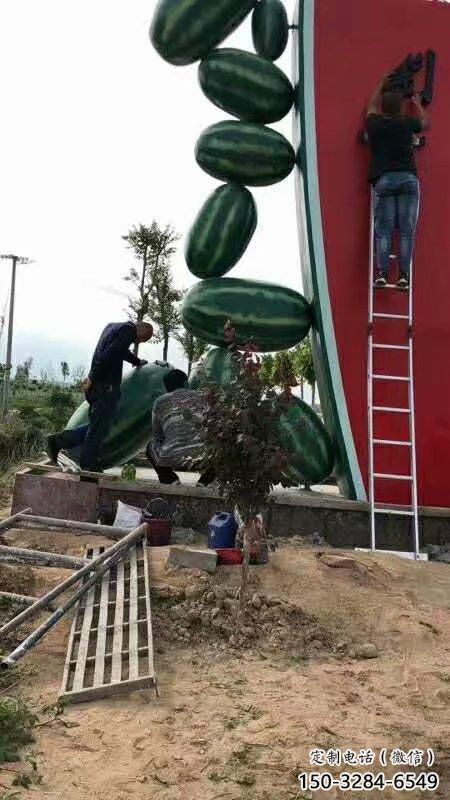 廣場西瓜雕塑 抽象果蔬雕塑 烤漆水果雕塑 廣場西瓜雕塑 抽象果蔬雕塑 烤漆水果雕塑