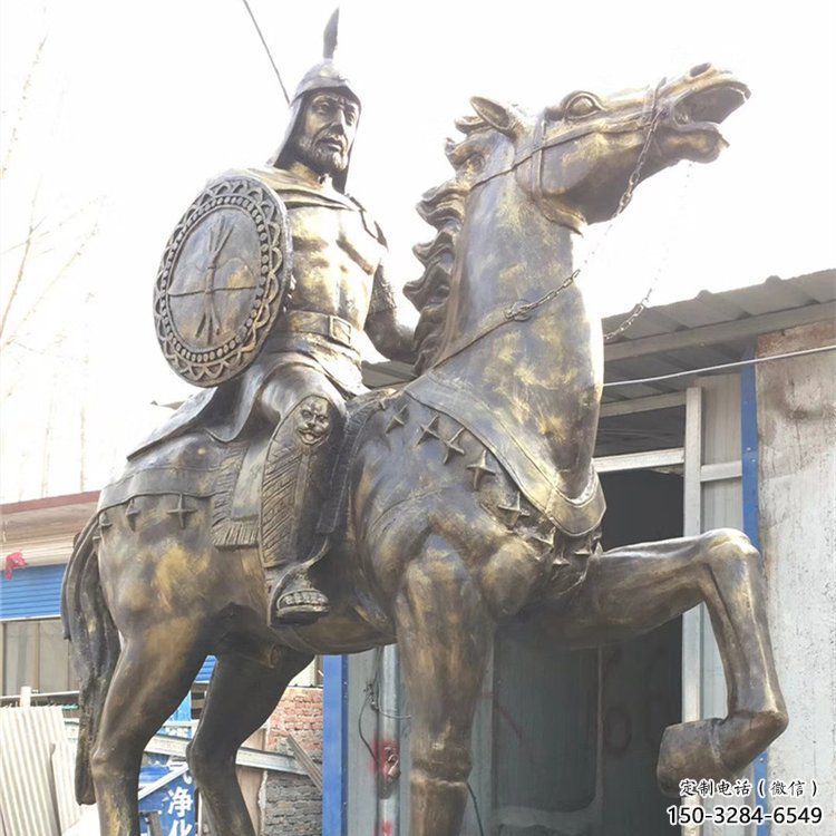 商業街武士雕塑 烤漆古代雕塑 彩繪人物雕塑 商業街武士雕塑 烤漆古代雕塑 彩繪人物雕塑