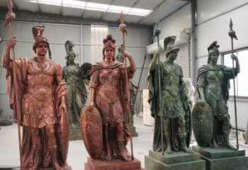 庭院武士雕塑 城市古銅色雕塑 音樂小品