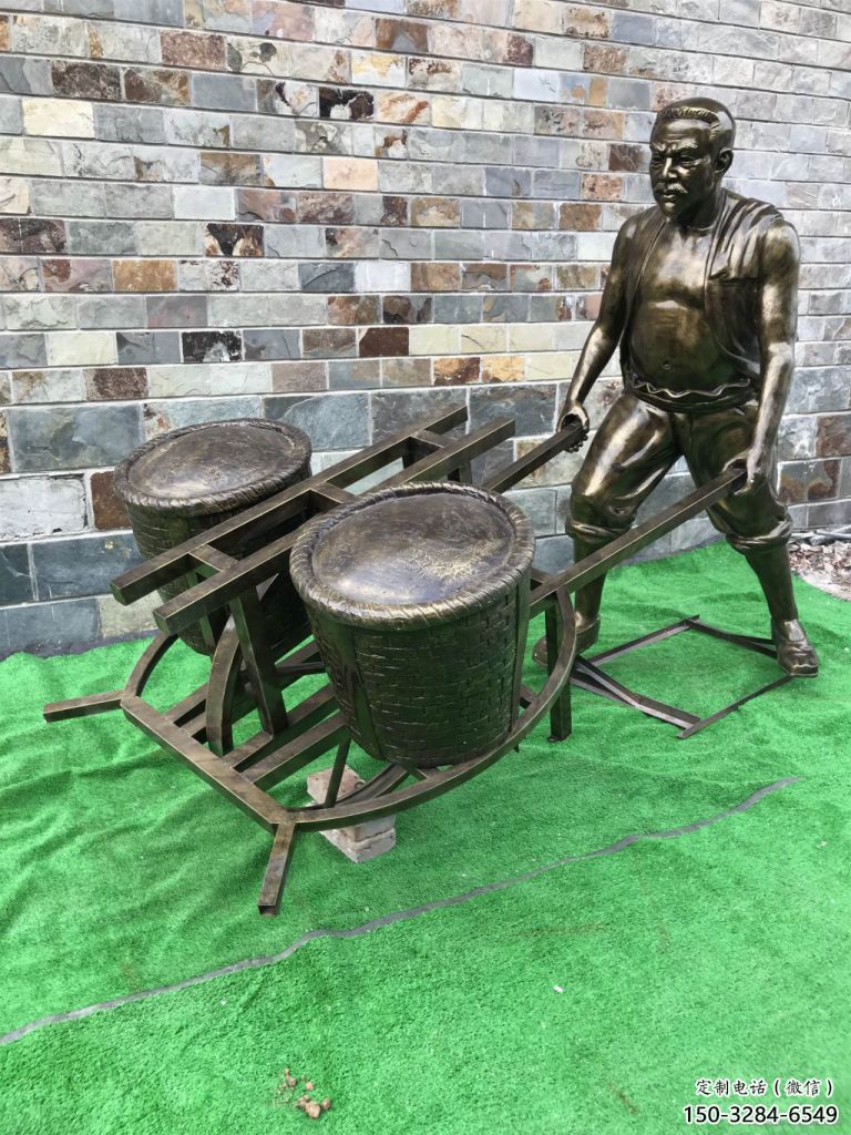 商場(chǎng)獨(dú)輪車雕塑 民俗雕塑 店門口小品