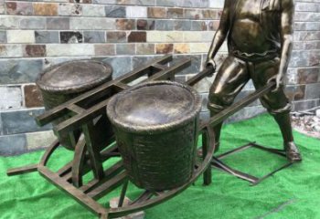 仿古獨(dú)輪車雕塑 庭院彩繪雕塑 田間小品