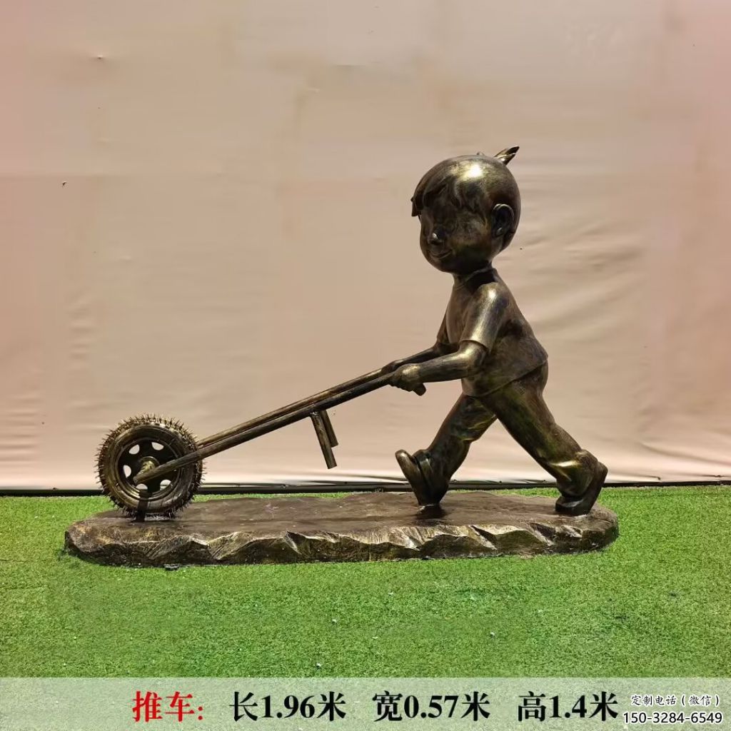 庭院獨(dú)輪車雕塑 城市彩繪雕塑 民俗小品 庭院獨(dú)輪車雕塑 城市彩繪雕塑 民俗小品