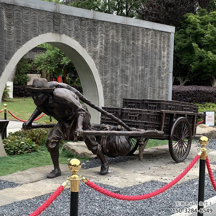 商業(yè)街工人雕塑 烤漆民俗雕塑 彩繪拉車雕塑 商業(yè)街工人雕塑 烤漆民俗雕塑 彩繪拉車雕塑