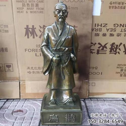 中式扁鵲雕塑 鑄銅名醫(yī)雕塑 仿古藥王雕塑
