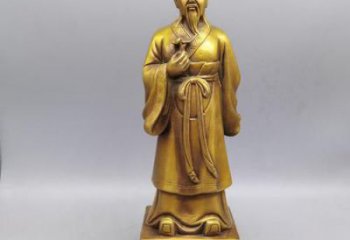 烤漆扁鵲雕塑 鑄銅名醫雕塑 室內藥王雕塑