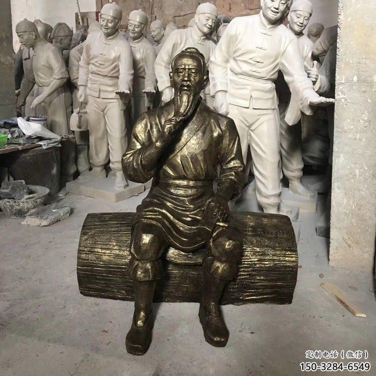 景觀魯班雕塑 剪影手藝人雕塑 商業街木匠雕塑