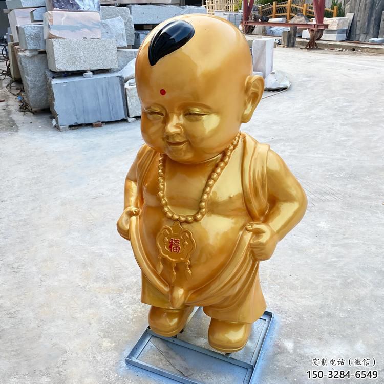 黃銅小和尚雕塑 彩繪兒童雕塑 商業街肖像雕塑 黃銅小和尚雕塑 彩繪兒童雕塑 商業街肖像雕塑