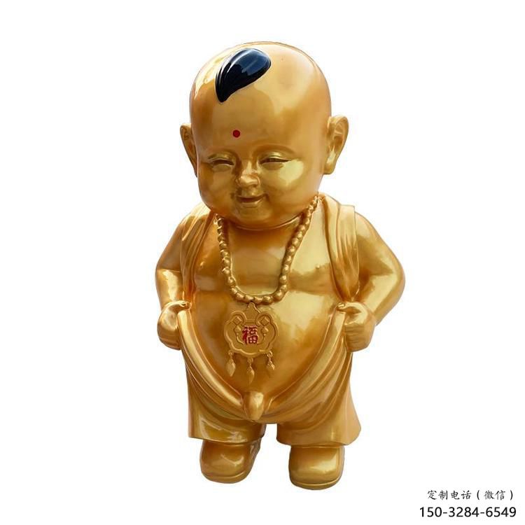 小和尚雕塑 烤漆大型兒童雕塑 鑄銅肖像雕塑 小和尚雕塑 烤漆大型兒童雕塑 鑄銅肖像雕塑