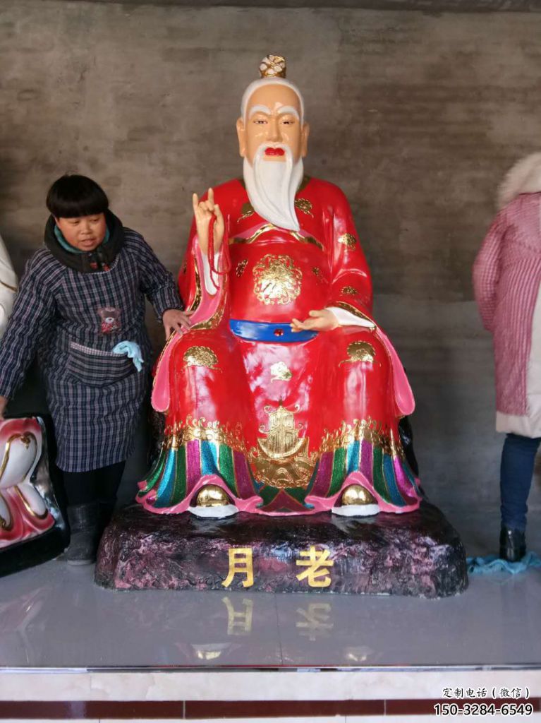 美陳月老雕塑 大型古代雕塑 彩繪神話雕塑 美陳月老雕塑 大型古代雕塑 彩繪神話雕塑