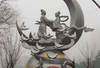 抽象牛郎織女雕塑 鍛造神話雕塑 室內(nèi)雕塑