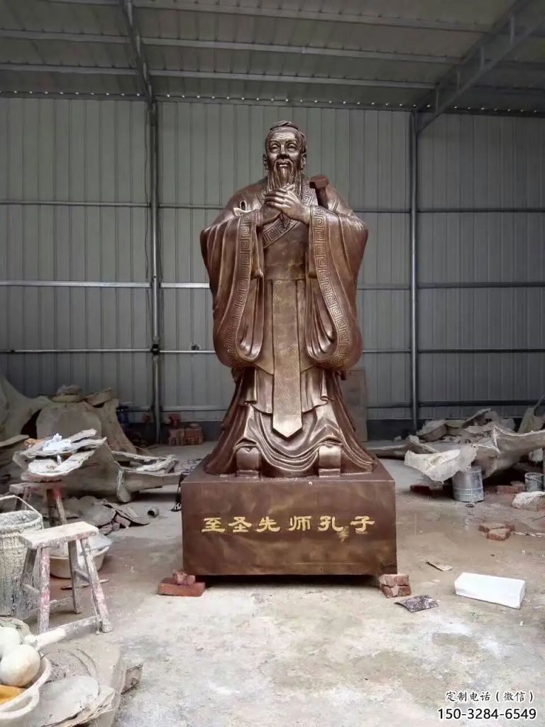 商業街孔子雕塑 烤漆雕塑 彩繪古代雕塑 商業街孔子雕塑 烤漆雕塑 彩繪古代雕塑