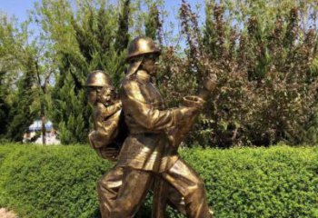公園消防員雕塑 酒店門口雕塑 仿真擺件