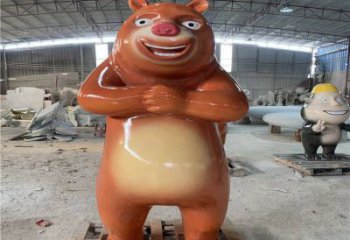 園林熊大雕塑 城市廣場(chǎng)雕塑 步行街?jǐn)[件