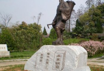 別墅區(qū)李時珍雕塑 大型別墅區(qū)人物雕塑 鑄銅名醫(yī)雕塑