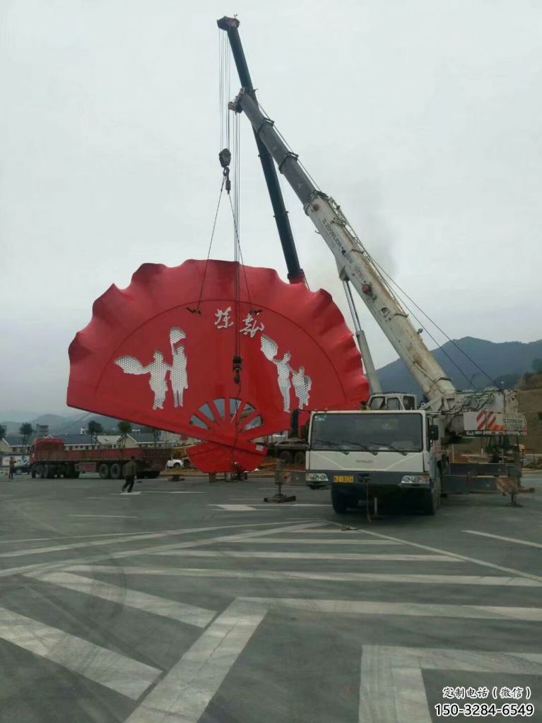 大型商場扇子雕塑 仿真景觀雕塑 鏡面扇形雕塑 大型商場扇子雕塑 仿真景觀雕塑 鏡面扇形雕塑