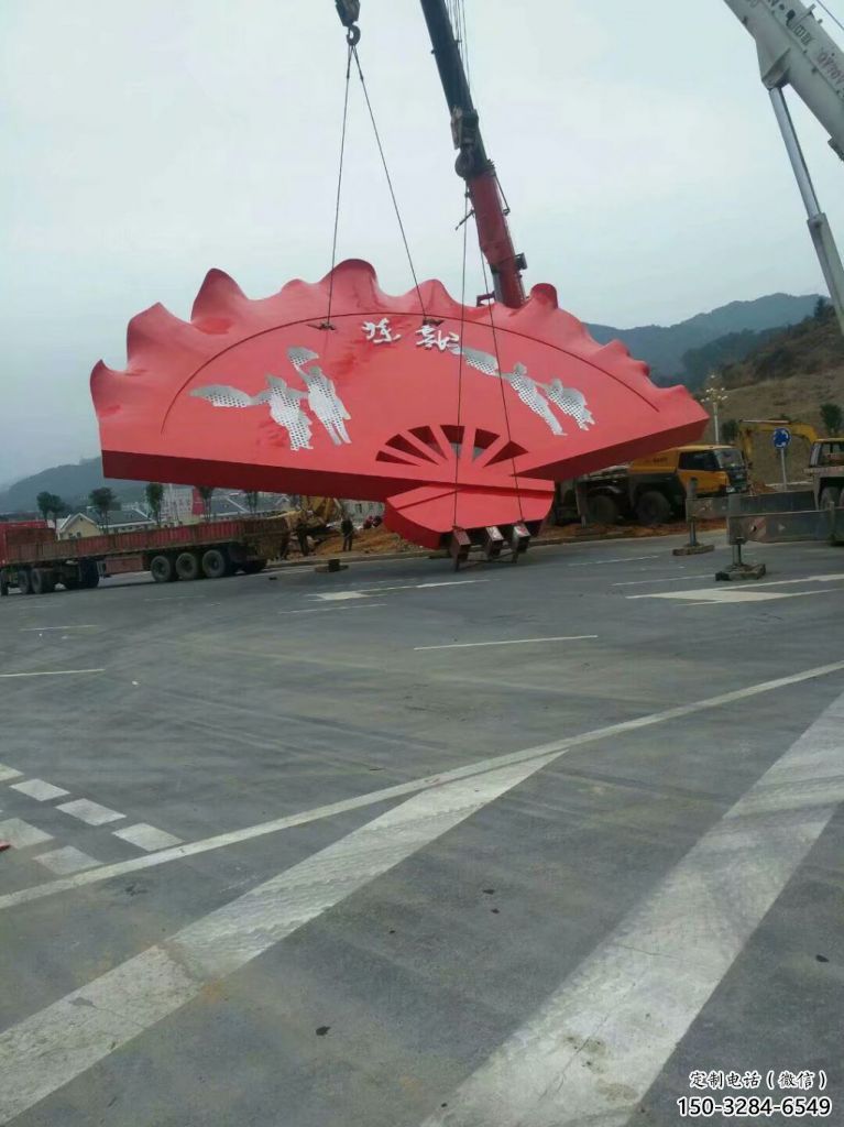 花邊扇子雕塑，廣場(chǎng)不銹鋼雕塑