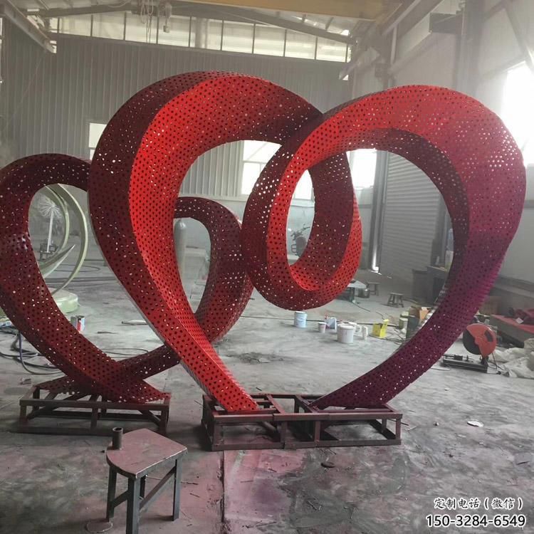 草地雙心雕塑 現代校園雕塑 大型心心相印雕塑 草地雙心雕塑 現代校園雕塑 大型心心相印雕塑