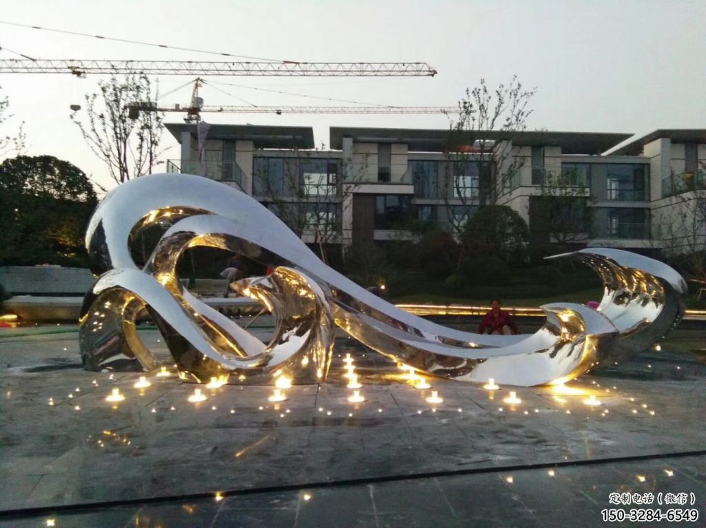 大型商場浪花雕塑 仿真海浪雕塑 鏡面波浪雕塑 大型商場浪花雕塑 仿真海浪雕塑 鏡面波浪雕塑