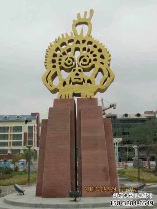 電鍍臉譜雕塑 噴水園林?jǐn)[件 政府雕塑 電鍍臉譜雕塑 噴水園林?jǐn)[件 政府雕塑