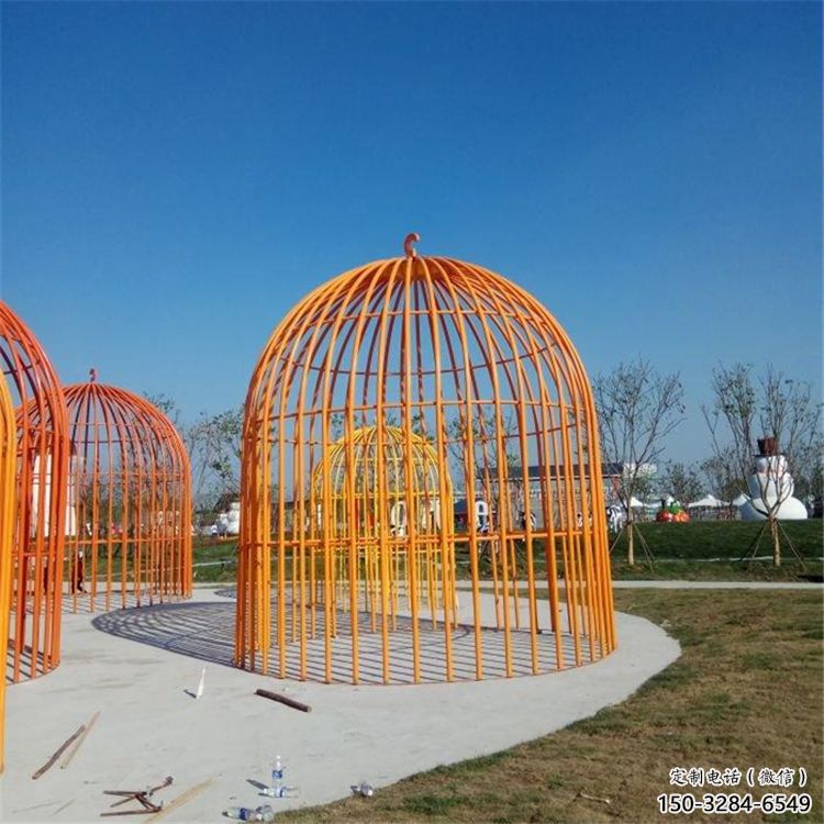 創(chuàng)意鳥籠雕塑 啞光籠子雕塑 公園鳥籠子雕塑 創(chuàng)意鳥籠雕塑 啞光籠子雕塑 公園鳥籠子雕塑
