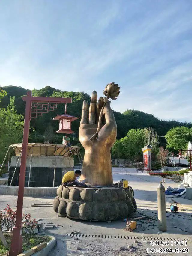 彩繪佛手雕塑 電鍍現代觀音手雕塑 公園雕塑 彩繪佛手雕塑 電鍍現代觀音手雕塑 公園雕塑