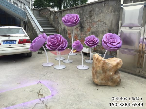 彩繪月季花雕塑 景觀花朵雕塑 街頭花卉雕塑 彩繪月季花雕塑 景觀花朵雕塑 街頭花卉雕塑