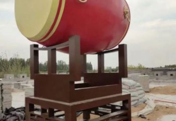 噴漆戰鼓雕塑 中式村口喜慶雕塑 草地民族雕塑