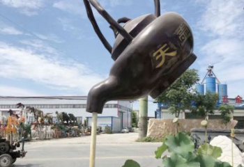 創(chuàng)意天壺雕塑 啞光懸空雕塑 公園流水雕塑