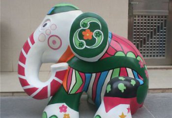 景觀大象雕塑供應，花園小品，酒店彩繪大象雕塑展品