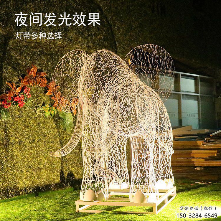 燈光大象雕塑定制,小區雕塑,鏤空大象雕塑提供 燈光大象雕塑定制,小區雕塑,鏤空大象雕塑提供