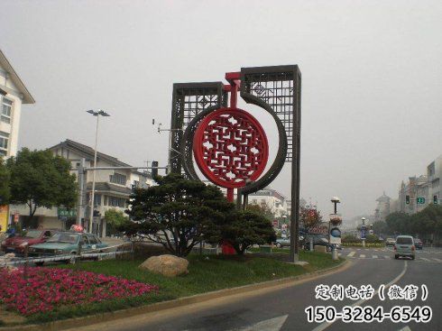 景區中國結雕塑廠家，烤漆工藝制作，民俗文化標識