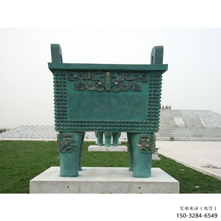 青銅雕塑仿古方鼎 青銅雕塑仿古方鼎