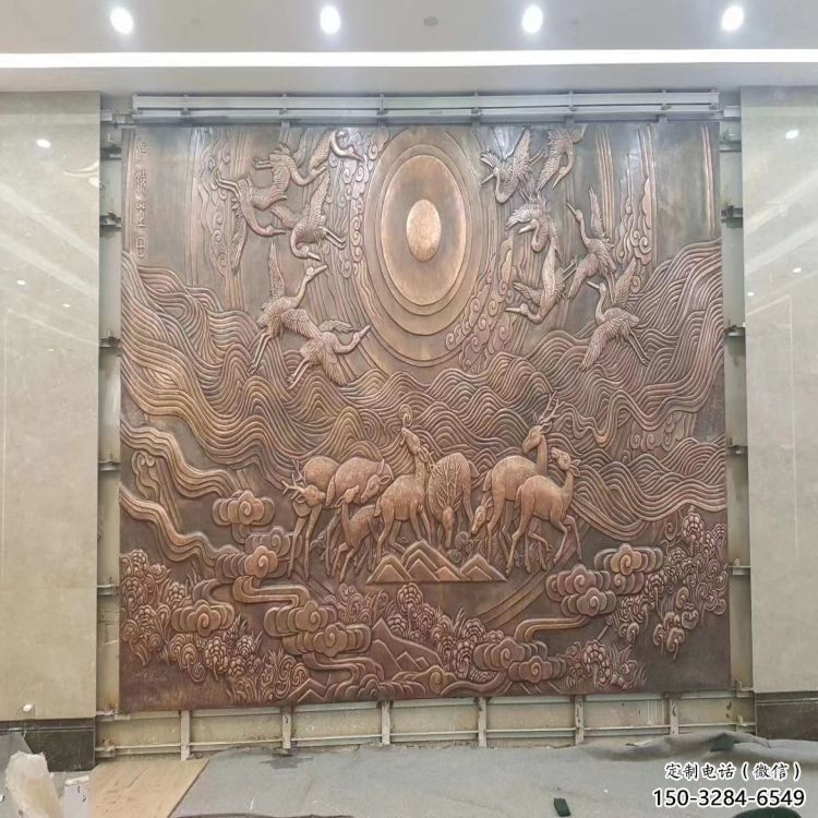 景觀仙鶴浮雕廠家，陸地擺件，公園動物浮雕精品