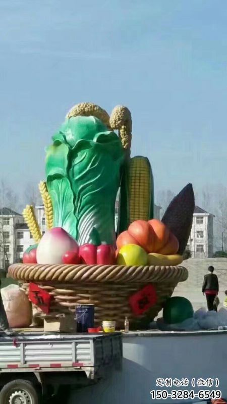 雕塑果籃制造，街景小品，景觀白菜果籃雕塑優(yōu)價