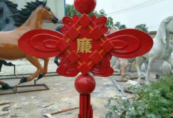 操場中國結雕塑廠家，烤漆工藝制作，民俗文化標識