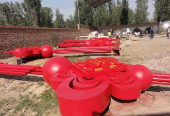 公園中國結(jié)雕塑廠家，烤漆工藝制作，民俗文化標(biāo)識