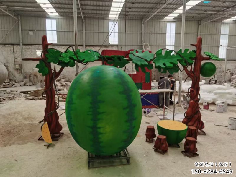 景觀果籃雕塑訂做,景區(qū)案例,西瓜果籃雕塑定制 景觀果籃雕塑訂做,景區(qū)案例,西瓜果籃雕塑定制