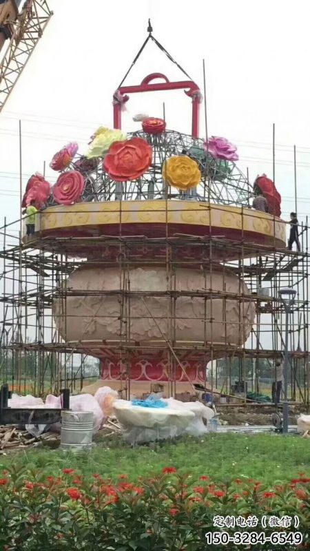 景觀花籃雕塑擺件優(yōu)選，陸地擺件，園林藝術(shù)不銹鋼花籃雕塑供應(yīng)