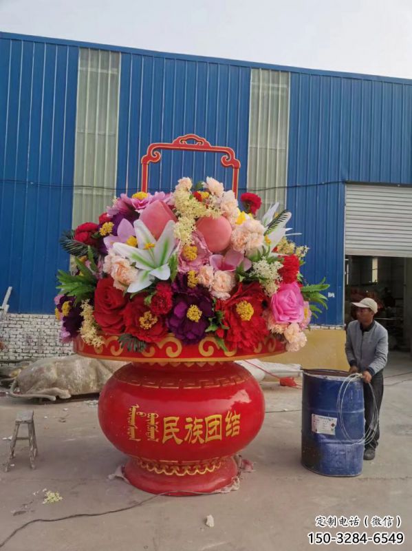 景觀花籃雕塑造型選用，美陳雕塑，抽象公園花籃雕塑標準